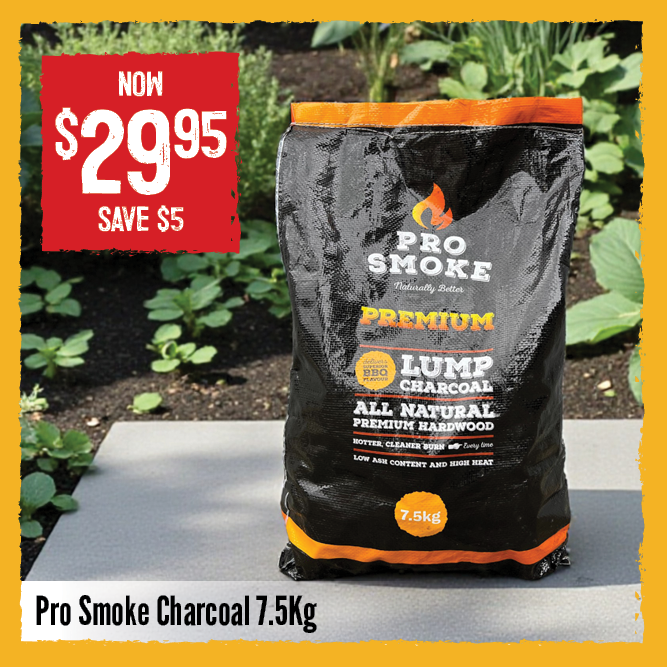 Now $29.95 Save $5 Pro Smoke Charcoal 7.5Kg